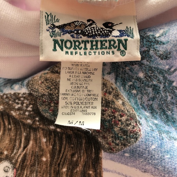 3/$15: Vintage Northern Reflections Ice Skate Turtleneck Sweatshirt - Picture 5 of 7